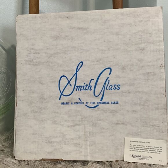 Vintage Tulip L.E. Smith Glass Co. Floral 13" Platter Plate - Picture 6 of 15